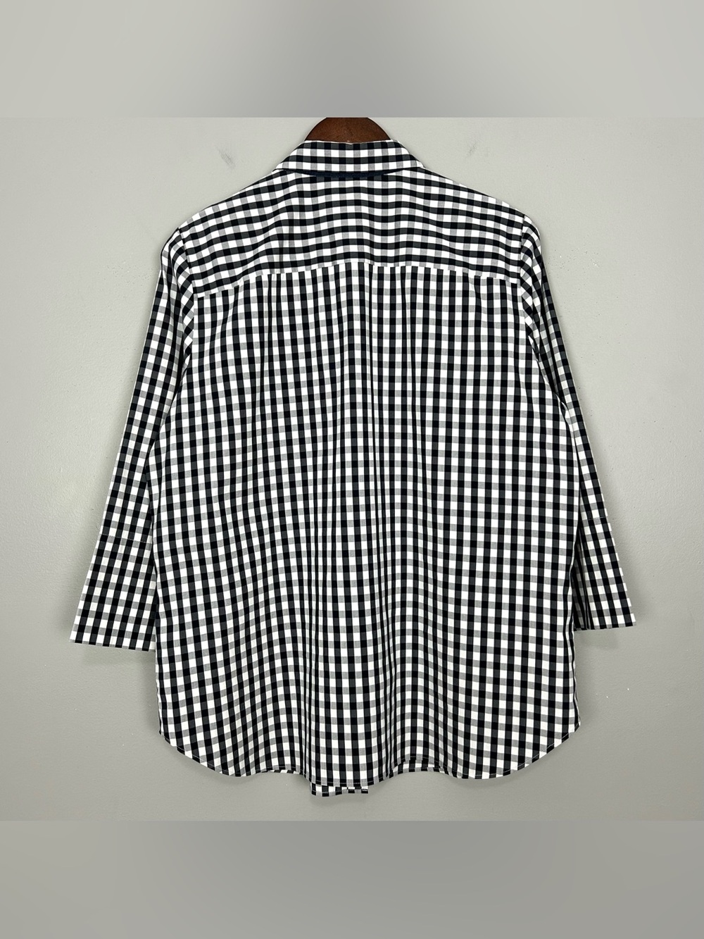 Lafayette 148 Gingham Poplin Shirt Women’s Size L Button Front Plaid Classic - Picture 5 of 7